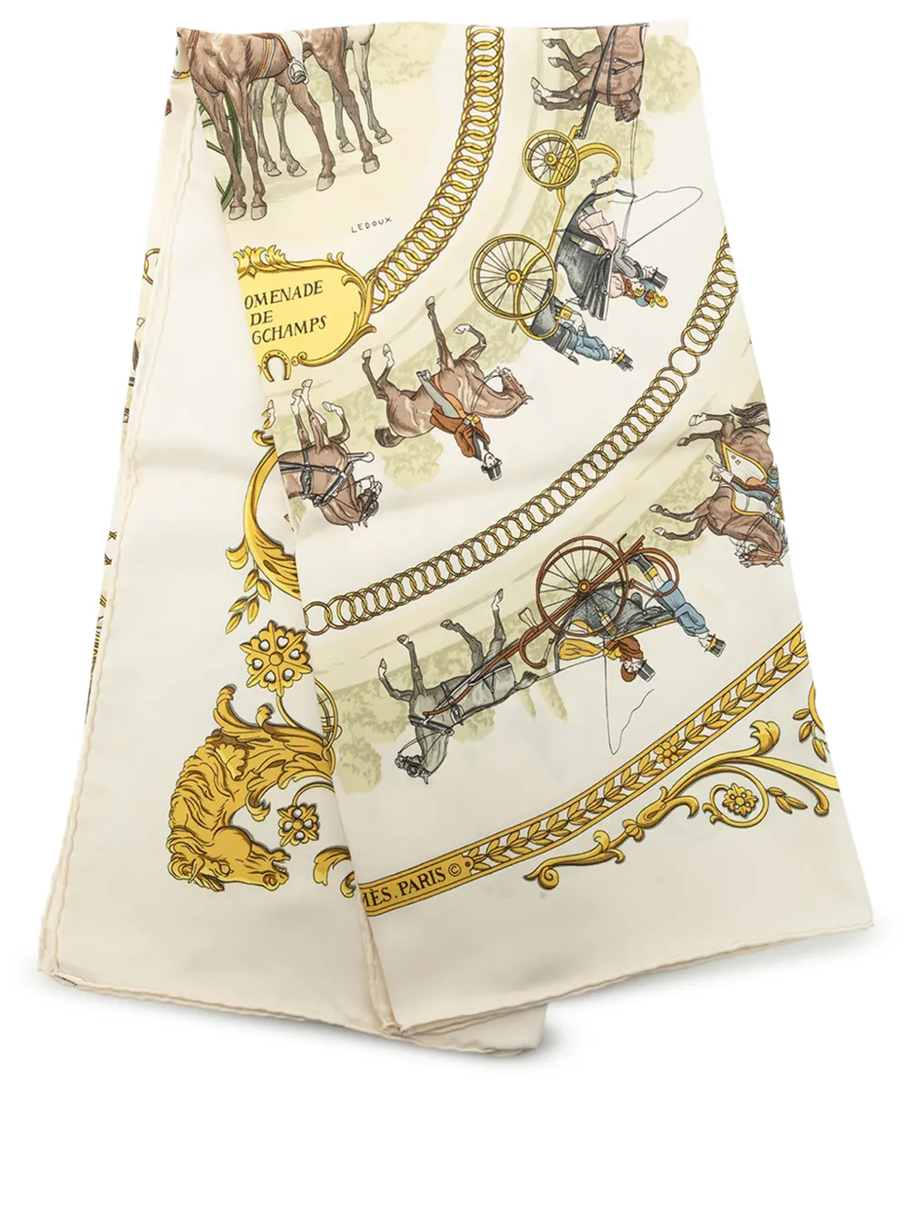 Hermès Pre-Owned 20th Century La Promenade de Longchamps Seidenschal 90cm - Nude
