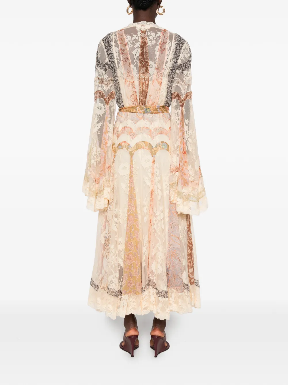 ZIMMERMANN Valiant panelled midi dress Beige