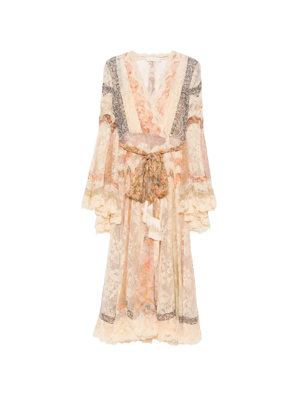 ZIMMERMANN Valiant panelled midi dress Beige