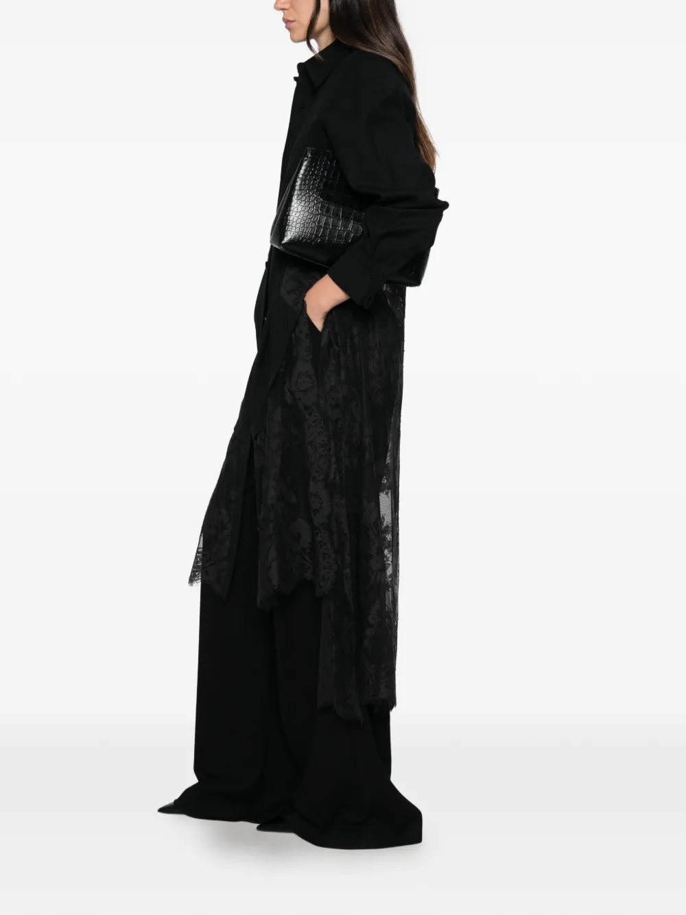 ZIMMERMANN Valiant blouse met kanten vlak Zwart