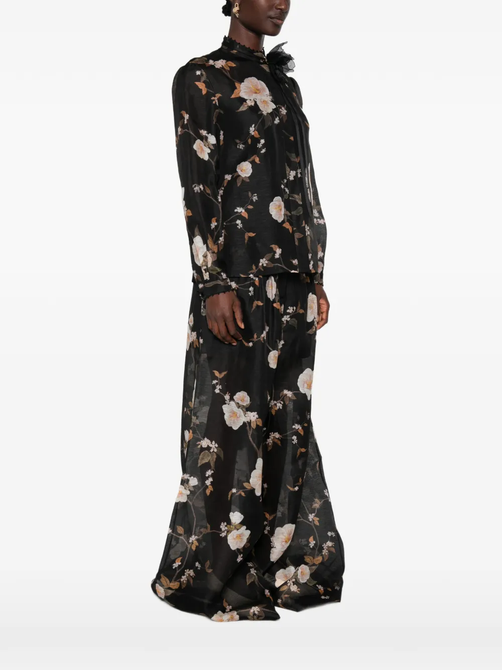 ZIMMERMANN Ascent blouse met bloemenprint en verfraaiing Zwart