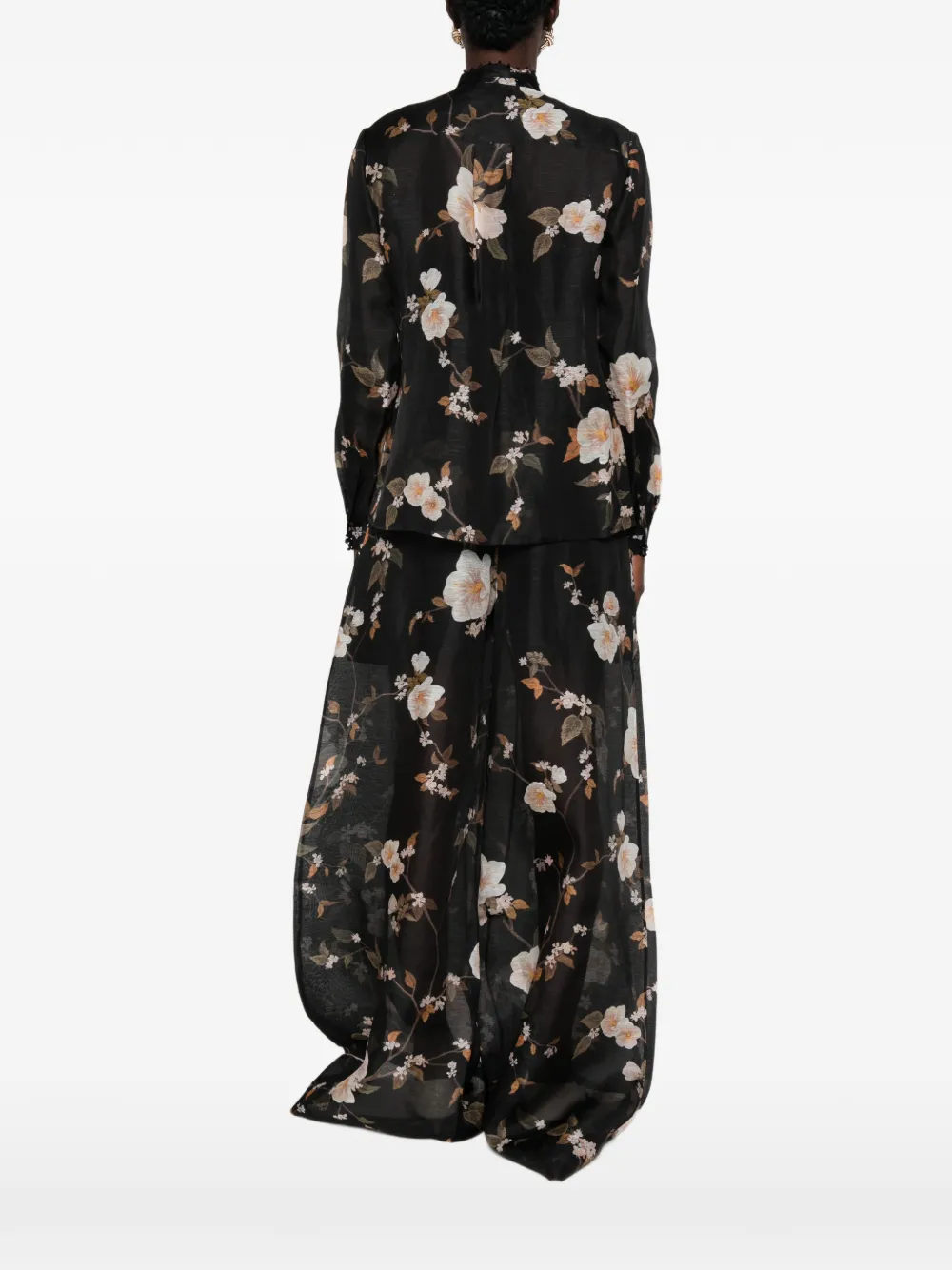 ZIMMERMANN Ascent blouse met bloemenprint en verfraaiing Zwart