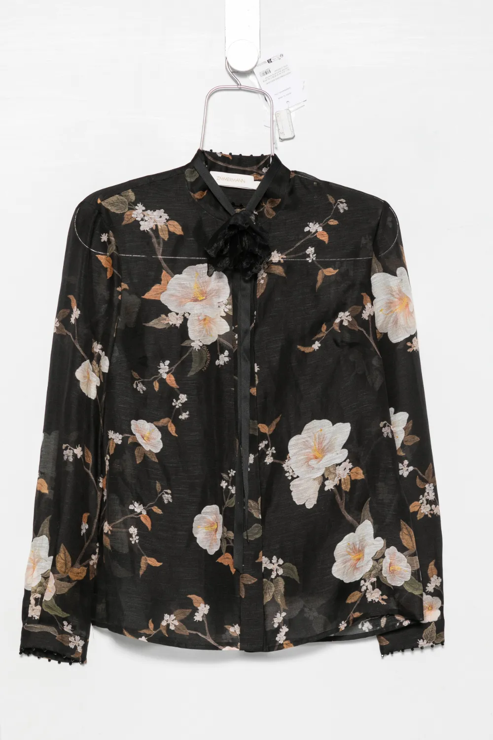 ZIMMERMANN Ascent floral-print embellished shirt - Noir ZIMMERMANN Ascent floral-print embellished shirt - Noir
