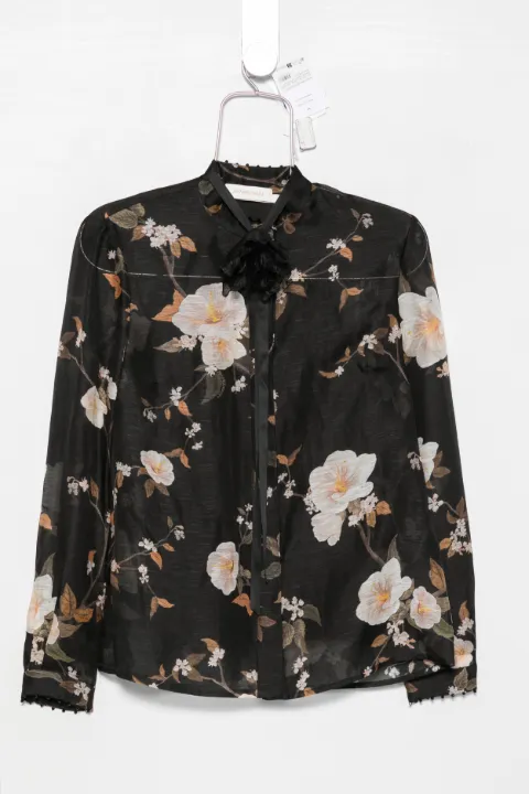 ZIMMERMANN Ascent floral-print embellished shirt
