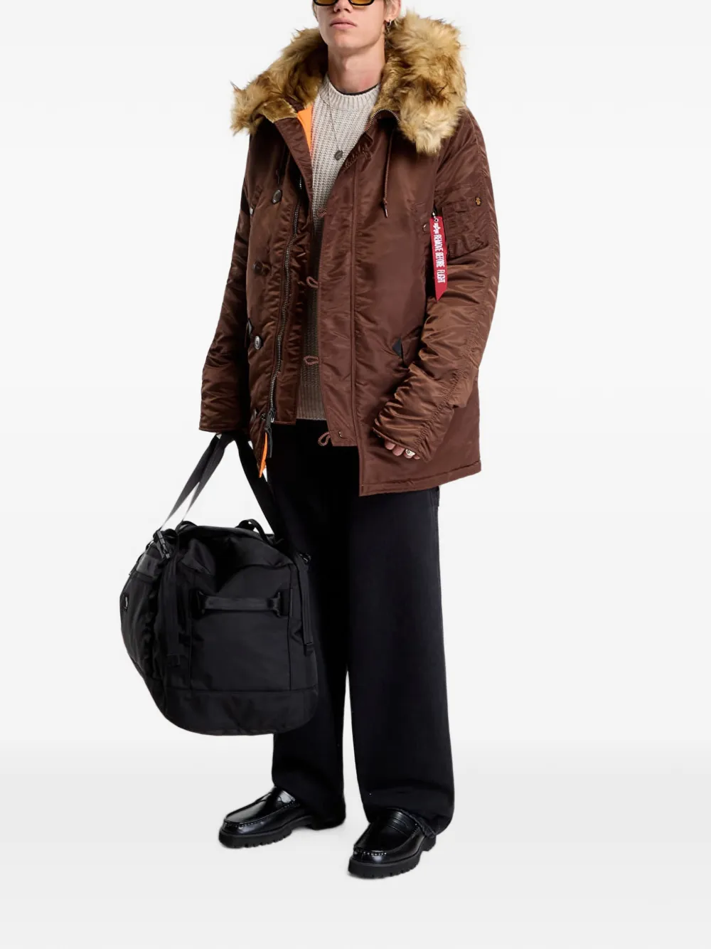 Alpha Industries N-3B VF 59 jack met afwerking van imitatiebont Bruin