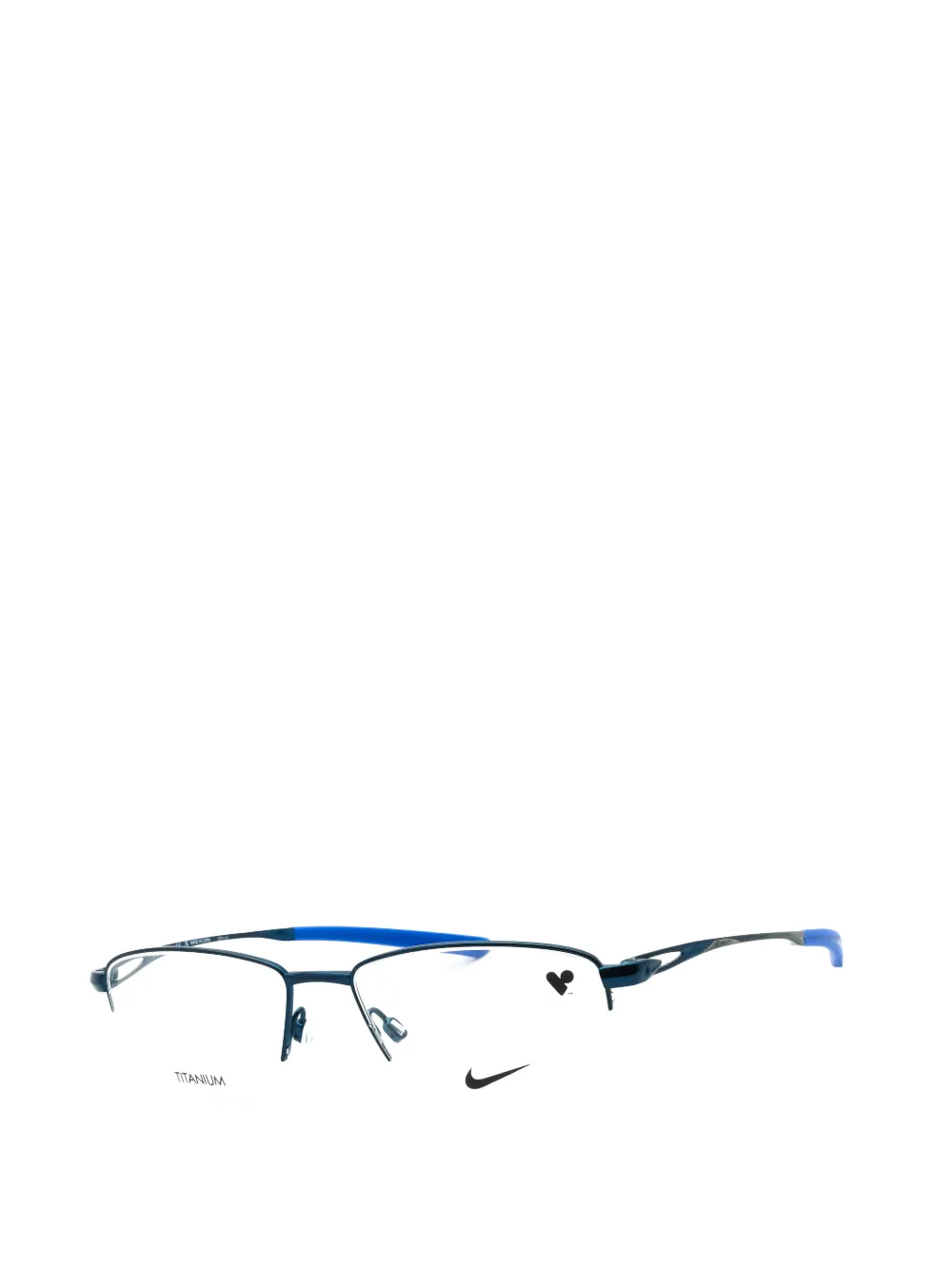 Nike rectangle-frame semi-rimless glasses Blauw
