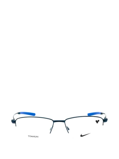 Nike rectangle-frame semi-rimless glasses