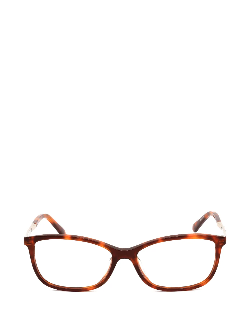 Swarovski Tortoiseshell-effect Rectangle-frame Glasses In Brown