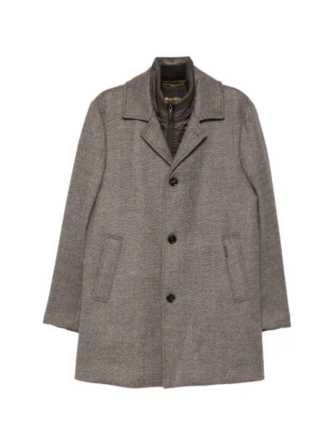 Moorer button-up layered-neck coat