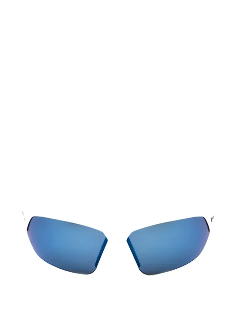 Nike shield-frame semi-rim sunglasses