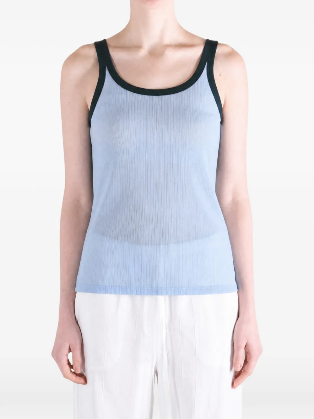 Baserange Racer ribgebreide tanktop Blauw