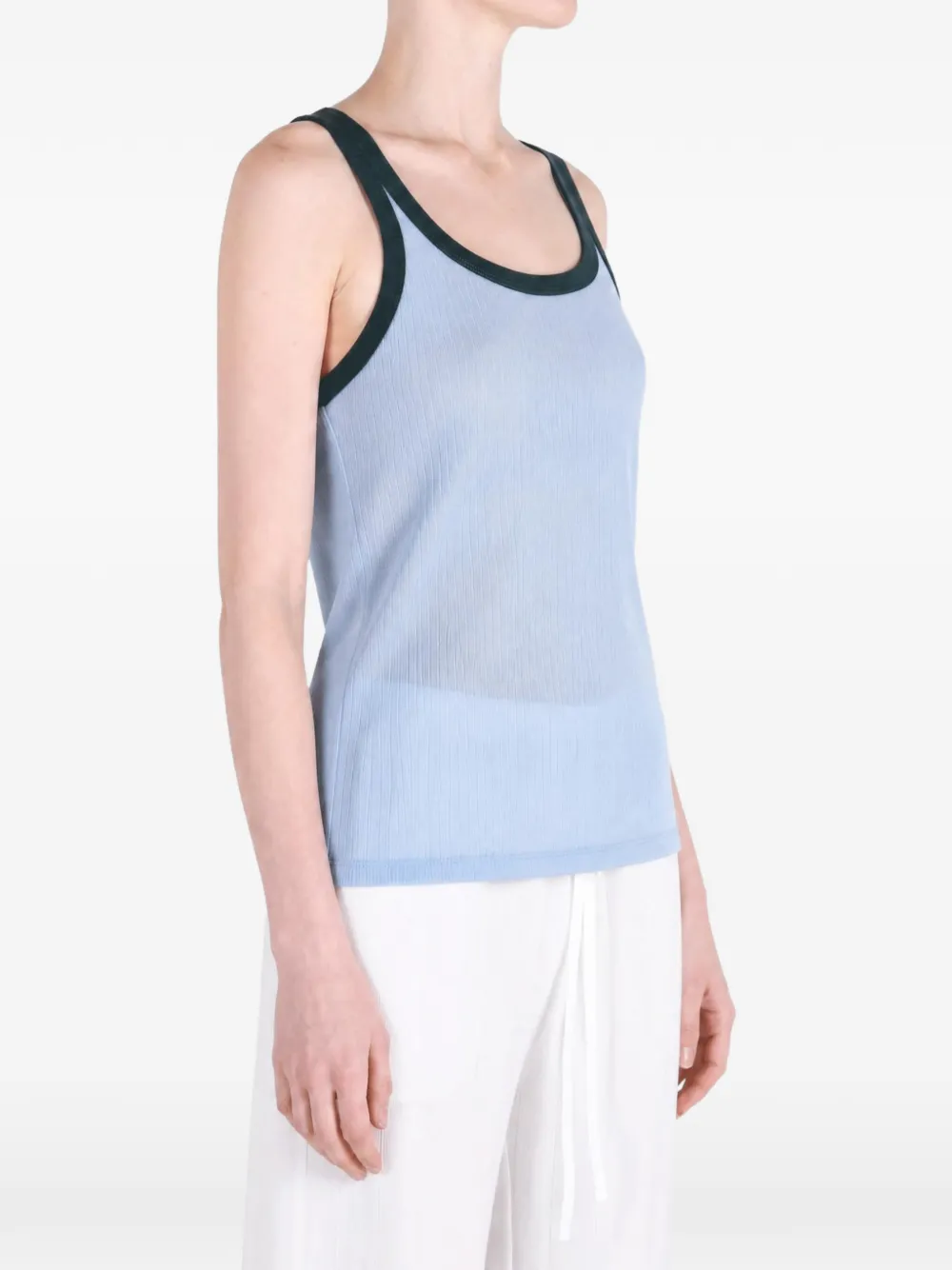 Baserange Racer ribgebreide tanktop Blauw