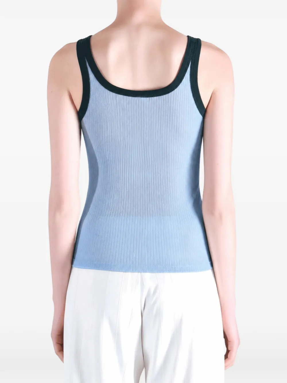 Baserange Racer ribgebreide tanktop Blauw
