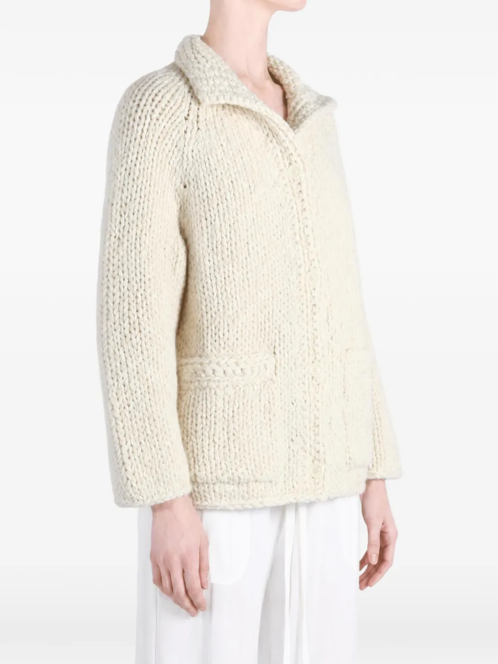 Casey Grofgebreid vest Beige
