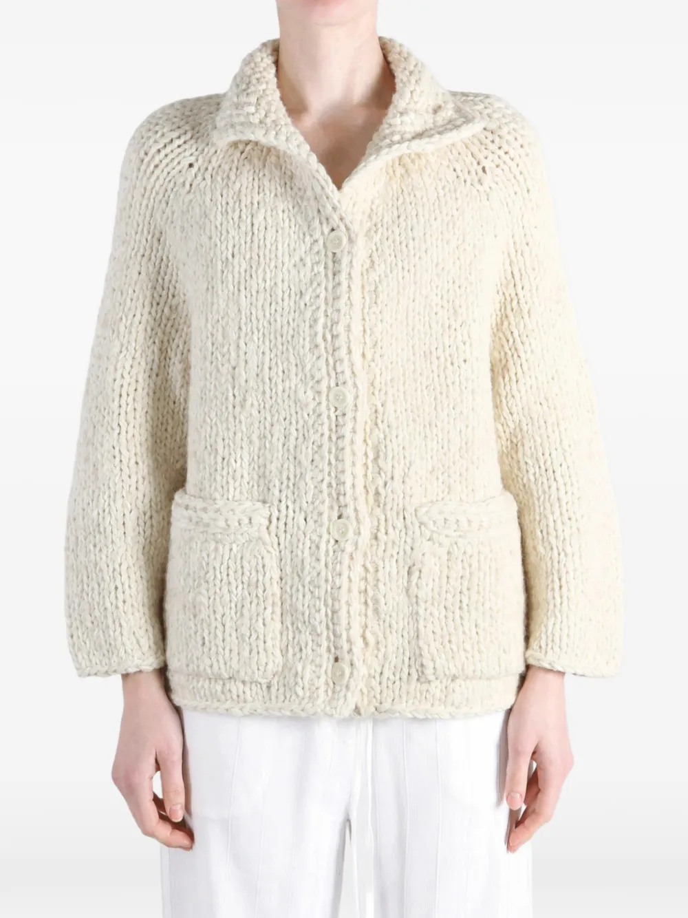 Casey Grofgebreid vest Beige