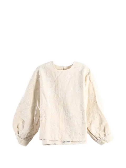 Casey Casey Biggy floral-embroidered long-sleeve top