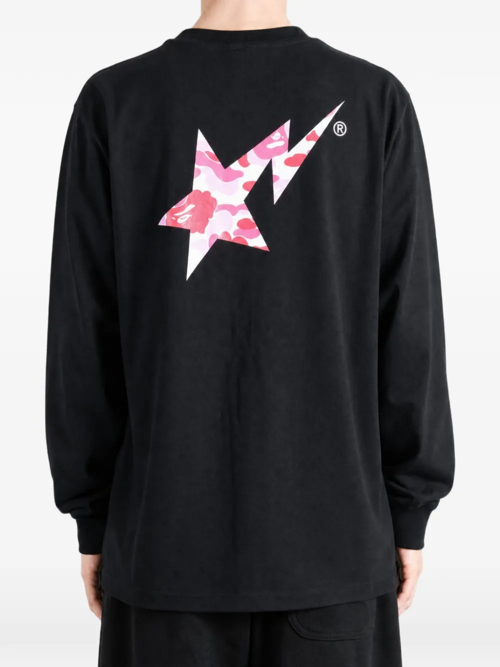 A BATHING APE T-shirt met logoprint Zwart