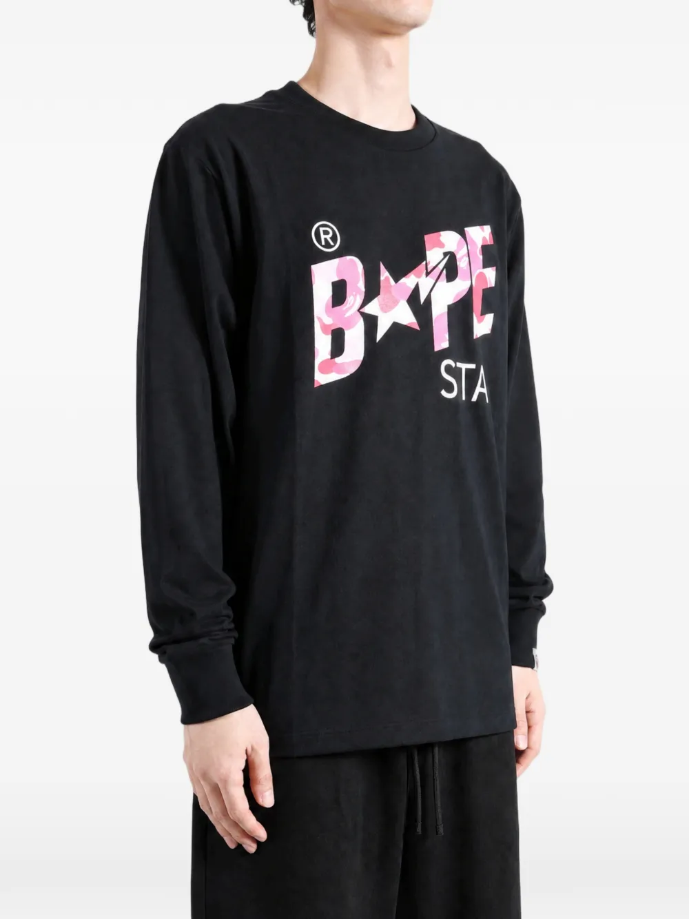 A BATHING APE T-shirt met logoprint Zwart