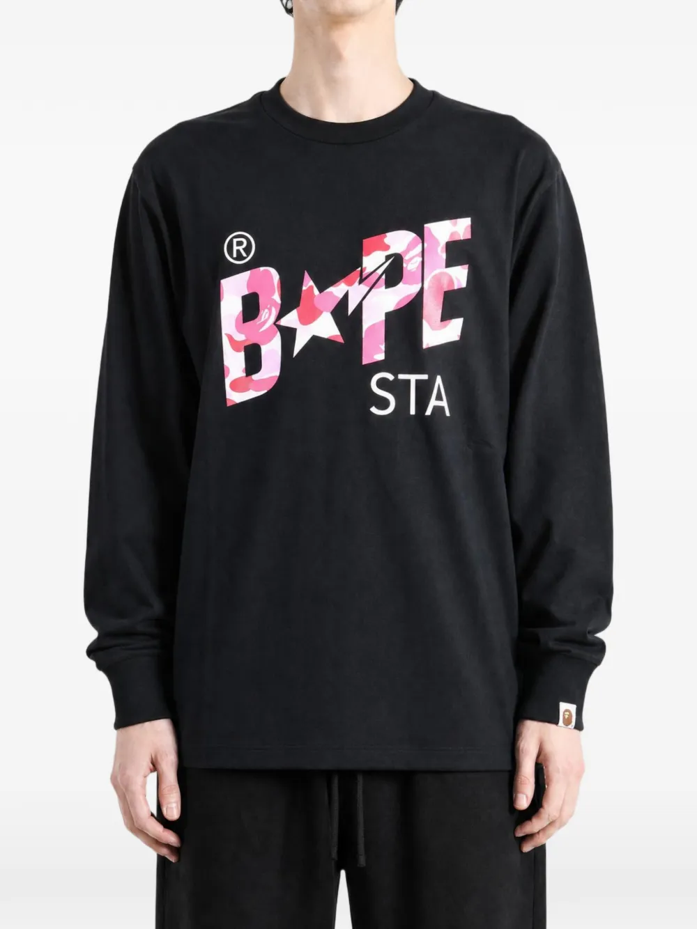 A BATHING APE T-shirt met logoprint Zwart