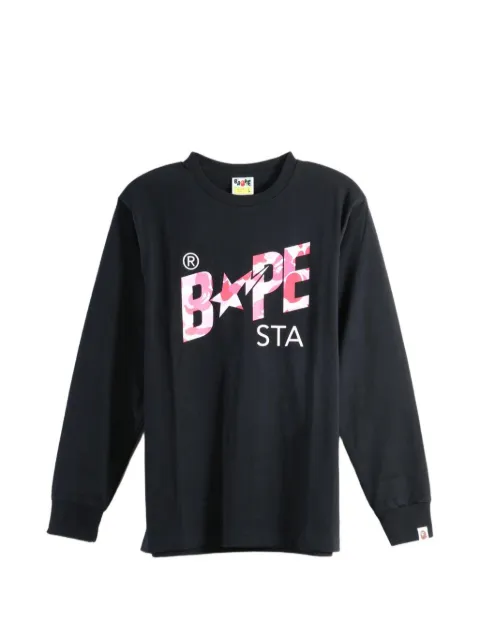 A BATHING APE® logo-print long-sleeve T-shirt