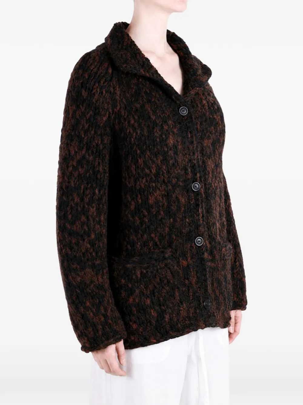 Casey Camille grofgebreid vest met knopen Zwart