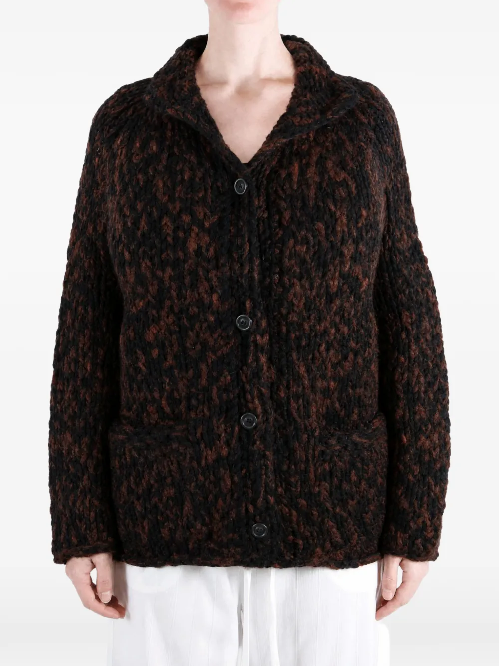 Casey Camille grofgebreid vest met knopen Zwart