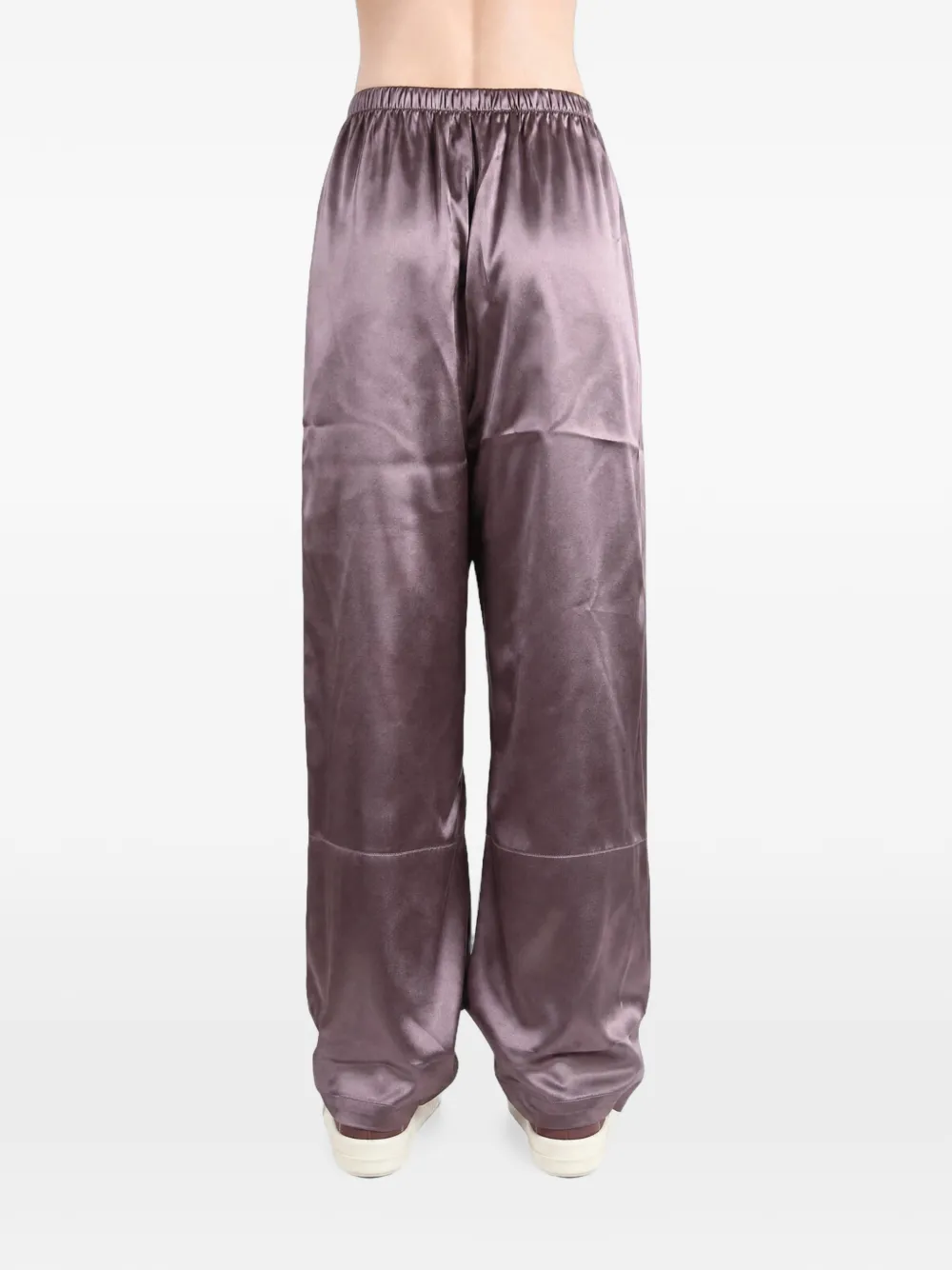 Baserange Pama zijden broek met hoge taille Paars