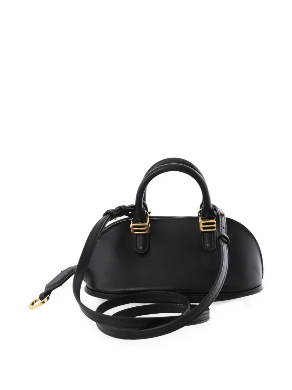Balenciaga Bolero nano-shopper van leer met logo-plakkaat Zwart