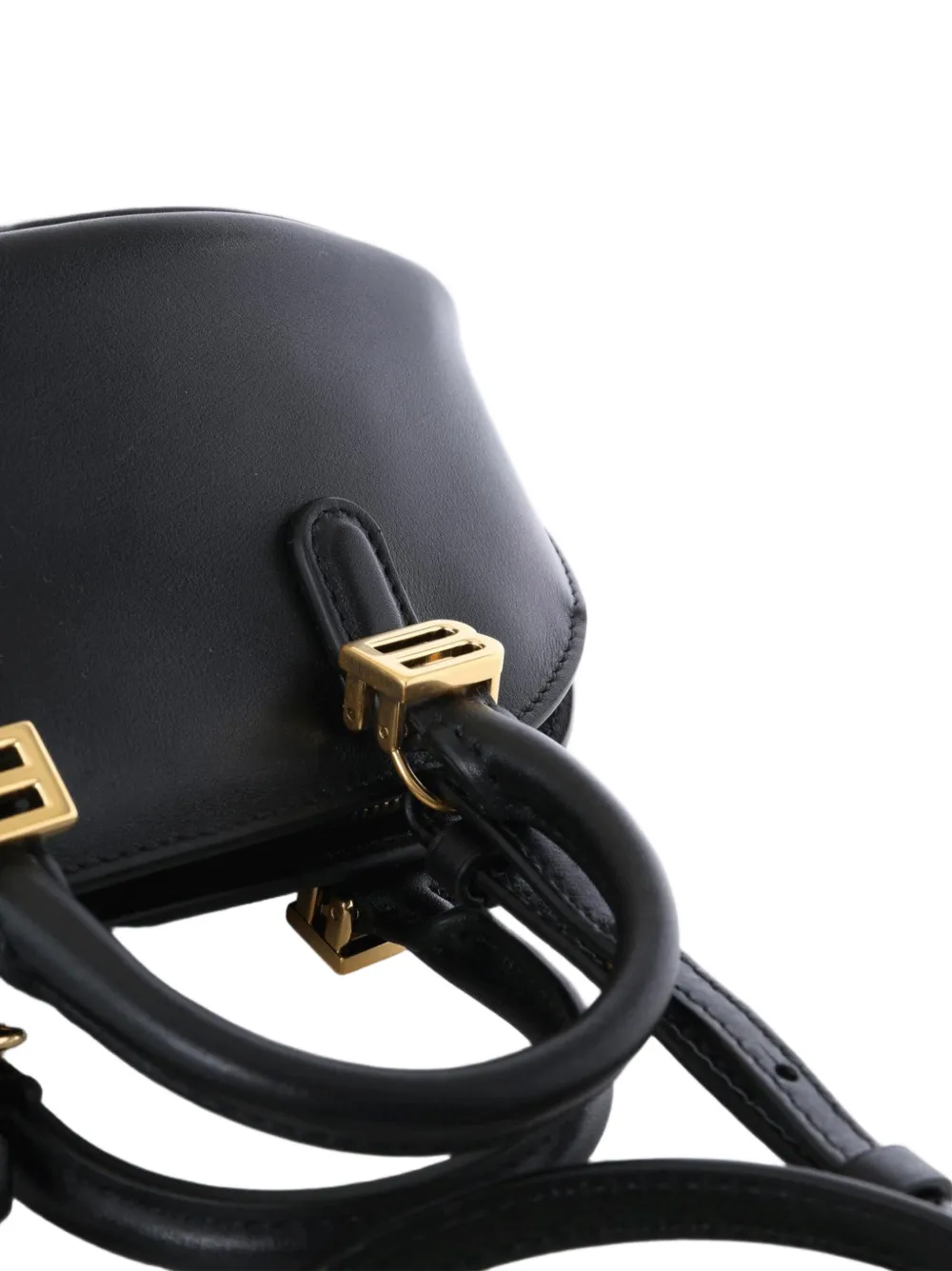 Balenciaga Bolero nano-shopper van leer met logo-plakkaat Zwart