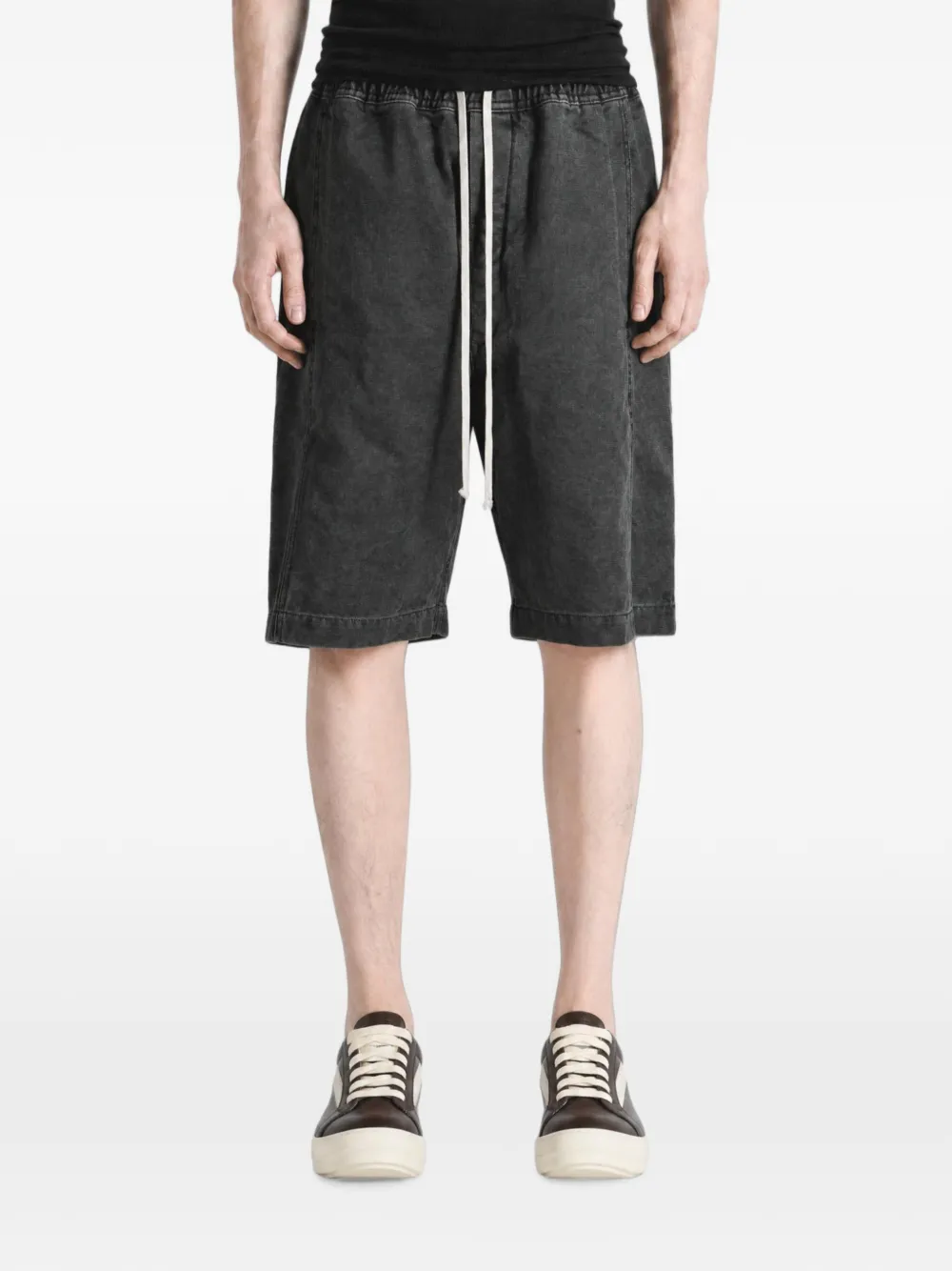 Rick Owens DRKSHDW Shorts met drukknopen en trekkoord Zwart