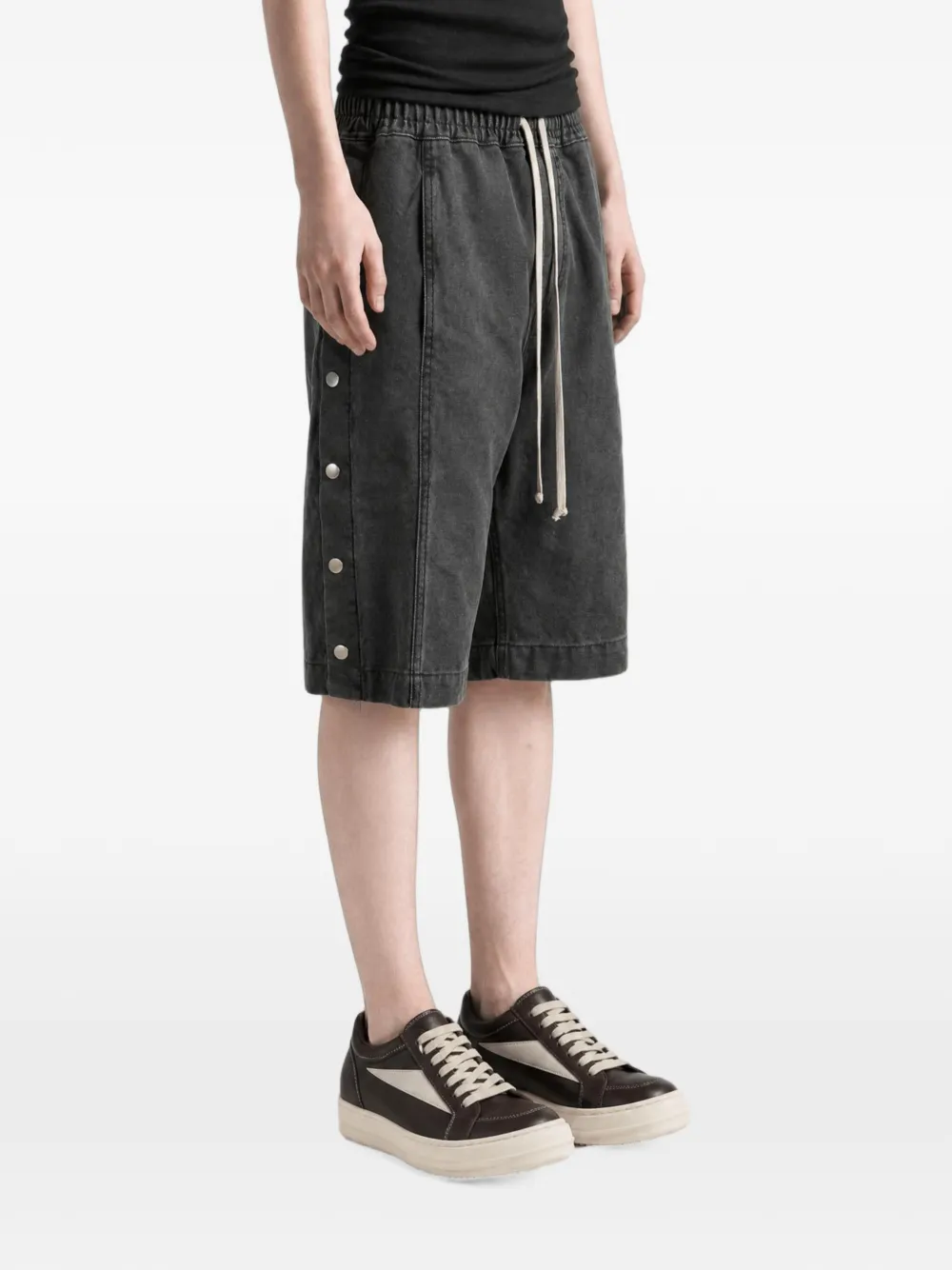 Rick Owens DRKSHDW Shorts met drukknopen en trekkoord Zwart