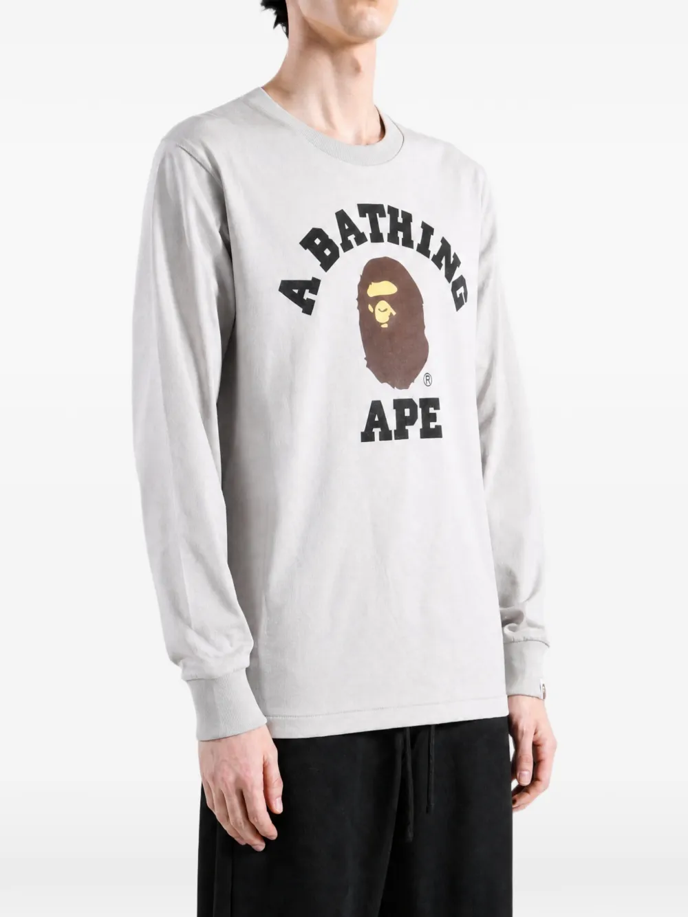 A BATHING APE head T-shirt Grijs