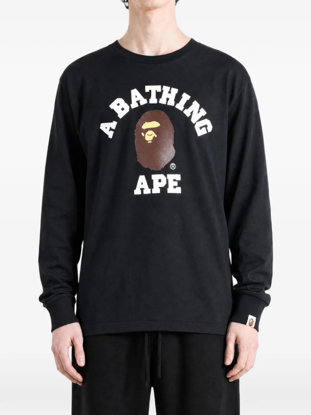 A BATHING APE T-shirt met logoprint Zwart