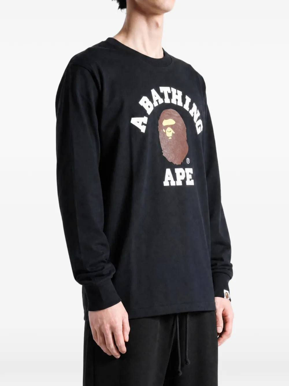A BATHING APE T-shirt met logoprint Zwart