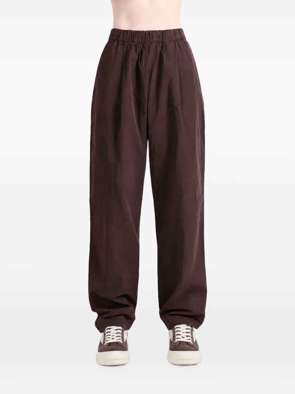 Casey Verger plooibroek met elastische taille Paars