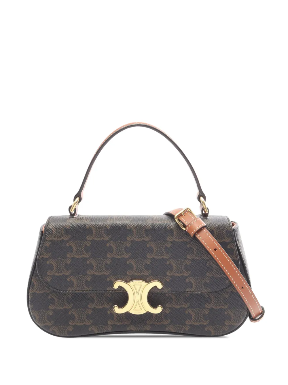 Celine Pre-Owned 2000-2026 Triomphe beschichtete Canvas-Satchel-Tasche - Braun
