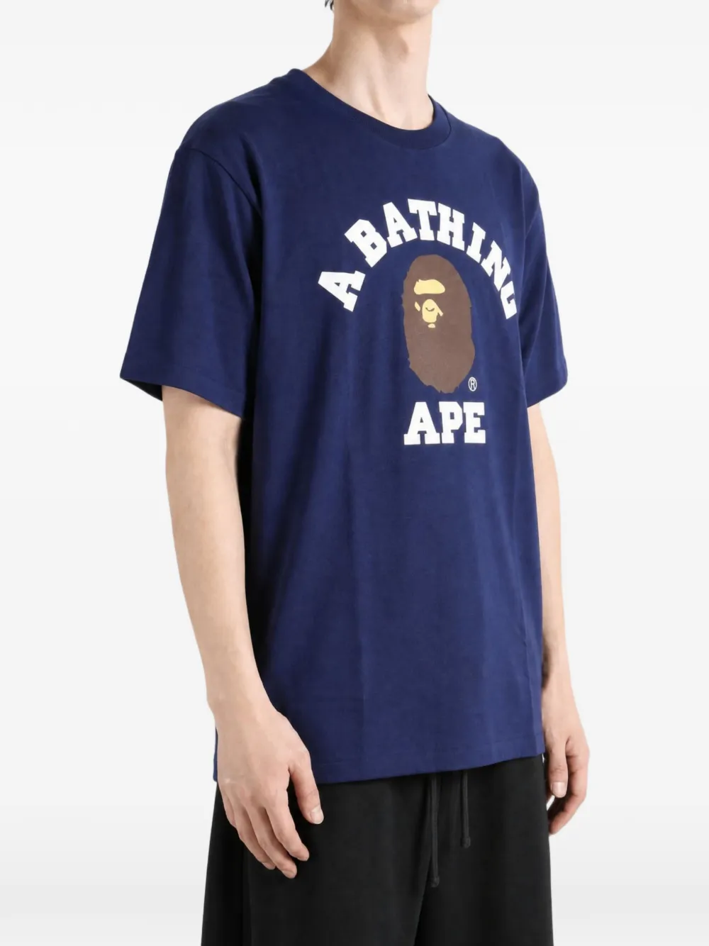 A BATHING APE T-shirt met logoprint Blauw