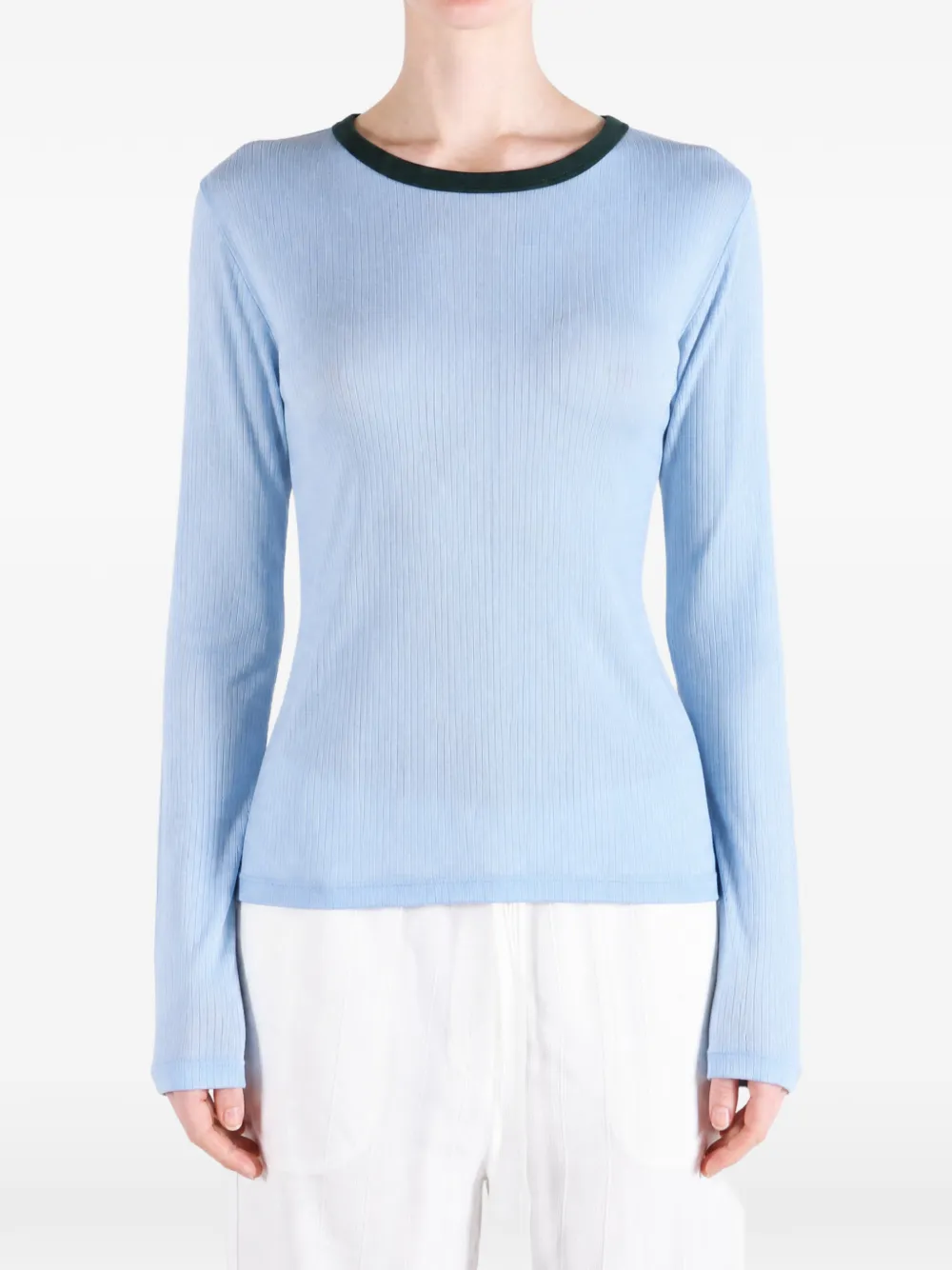 Baserange Racer ribbed long-sleeve T-shirt - Blau