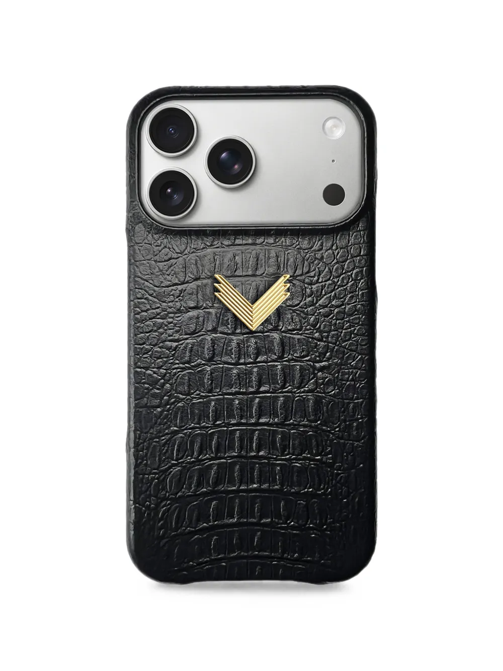 VELANTE croc-effect leather iPhone 18 Pro Max phone case - Nero