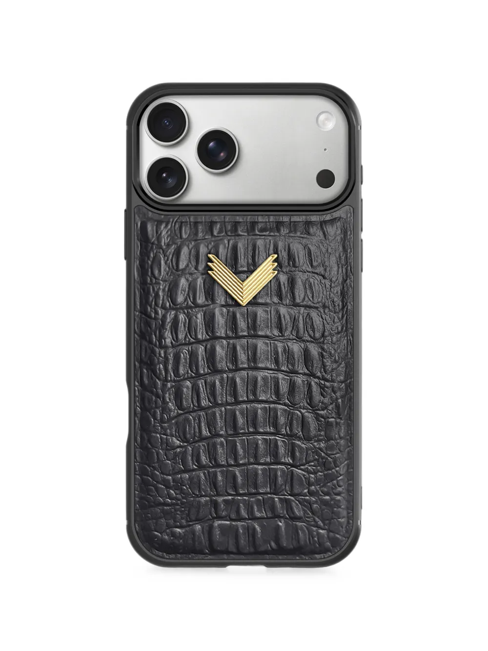 VELANTE alligator-effect leather iPhone 18 Pro Max case - Nero