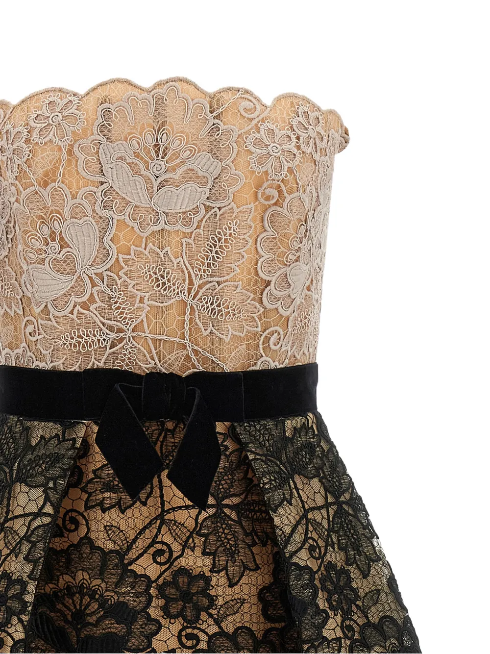 Elie Saab Jurk met bloemenkant Zwart