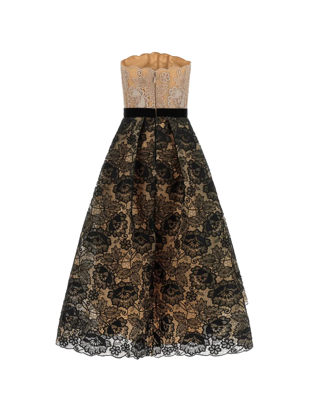 Elie Saab Jurk met bloemenkant Zwart
