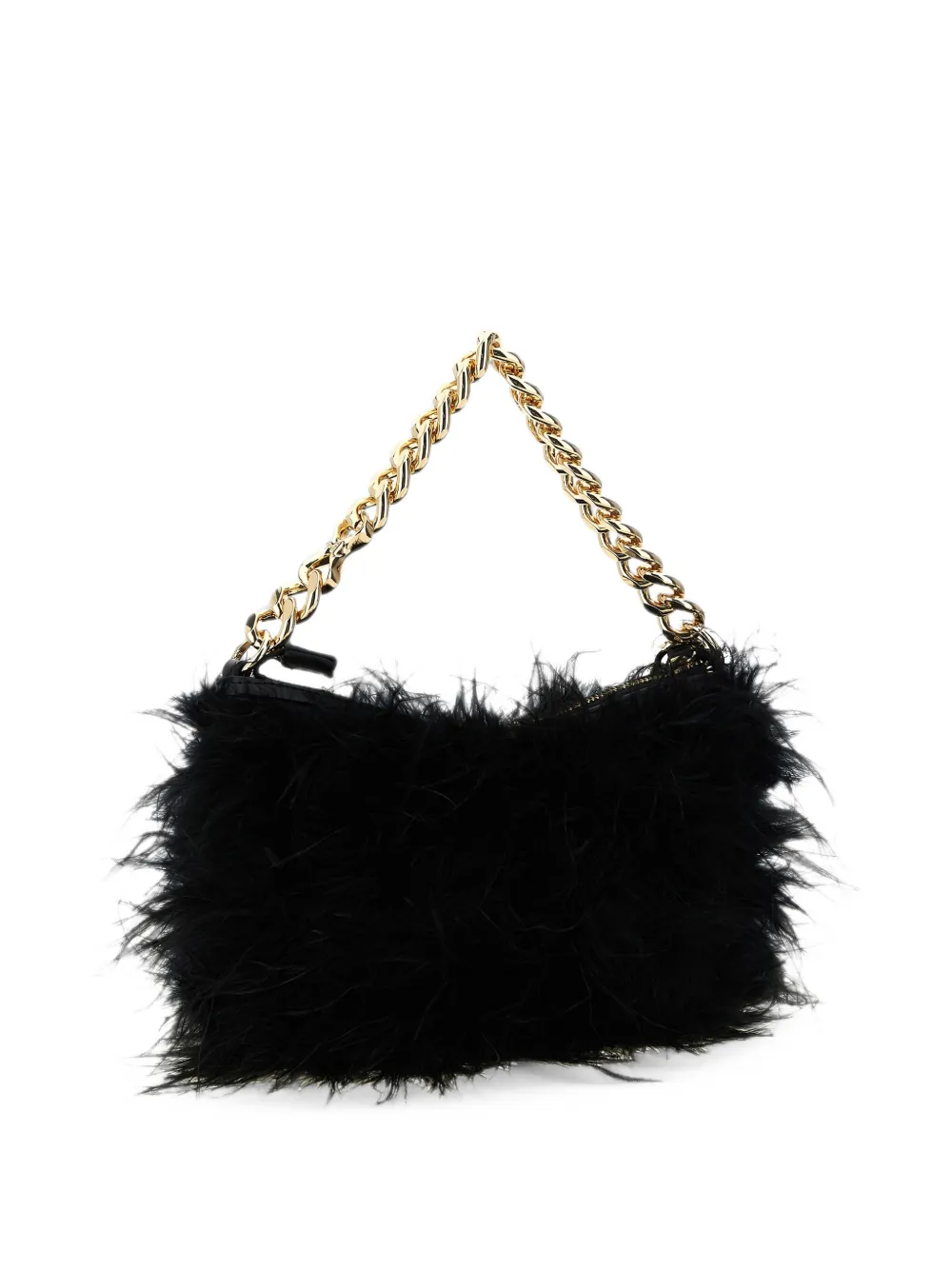 TWINSET Liliane clutch met verenafwerking Zwart