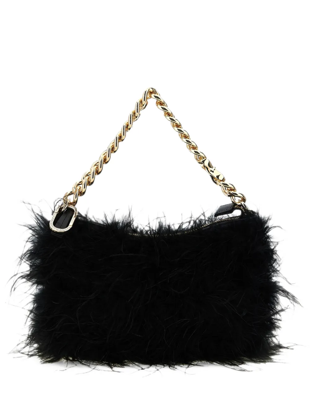 TWINSET Liliane feather-trim clutch bag