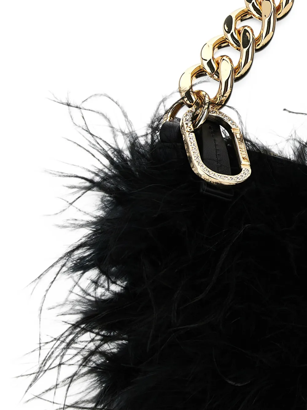TWINSET Liliane clutch met verenafwerking Zwart