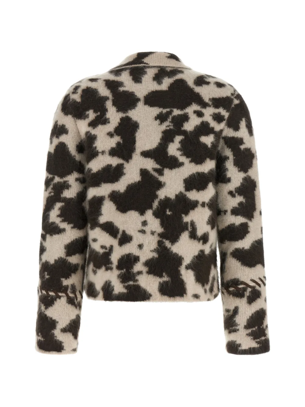 Guest In Residence Grizzly kasjmier jack met koeien-patroon Beige