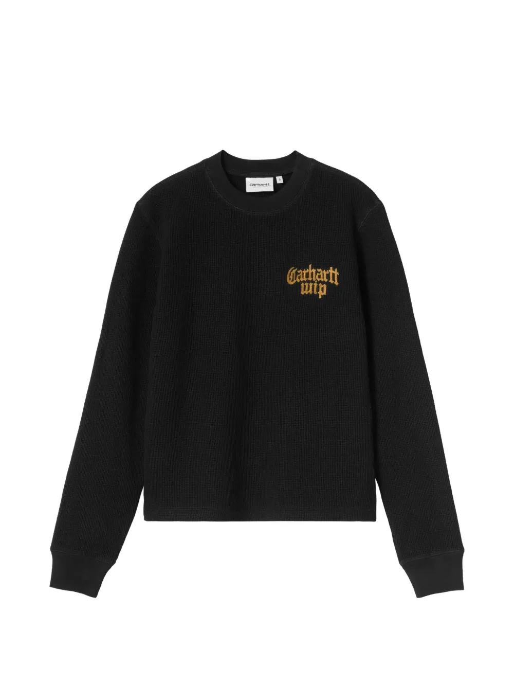 Carhartt WIP L S blackletter waffle T-shirt Zwart