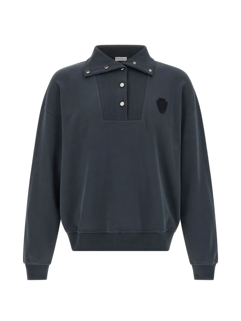 Brunello Cucinelli logo-detail cotton polo shirt - Blu
