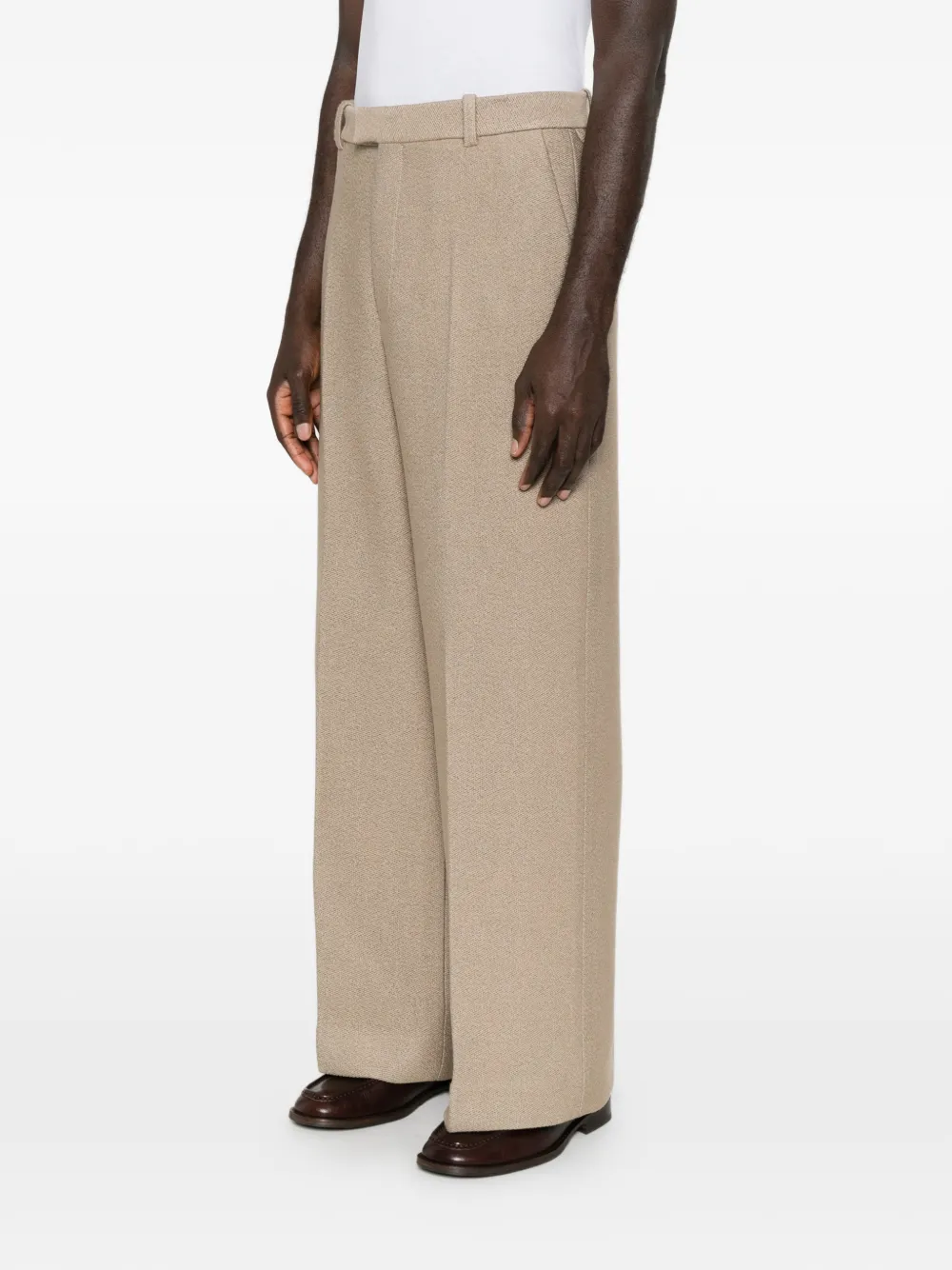 Jacquemus pressed-crease wide-leg trousers Beige