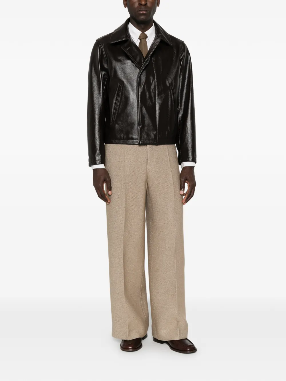 Jacquemus pressed-crease wide-leg trousers Beige